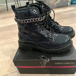 VINCE CAMUTO LACE UP COMPAT BOOTS GIRLS SIZE 3 NEW MIDNIGHT NAVY